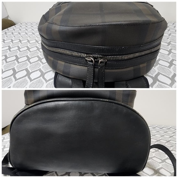 Authentic Burberry Smoked Check Backpack Black - Picture 8 of 14